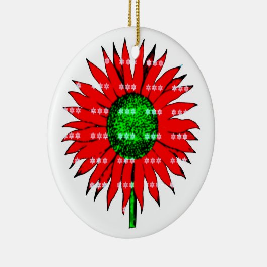 Kerstzonnebloem Keramisch Ornament (Rechts)