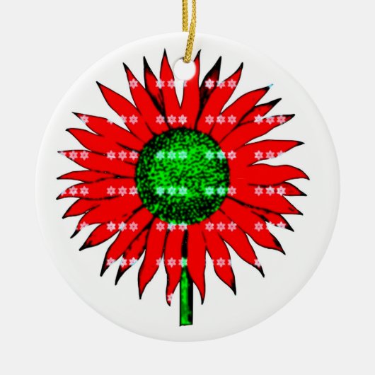 Kerstzonnebloem Keramisch Ornament (Voorkant)