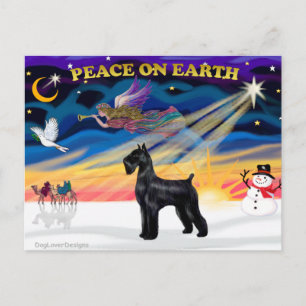 Kerstzonneopgang - Schnauzer (Zwarte Reus) Feestdagenkaart