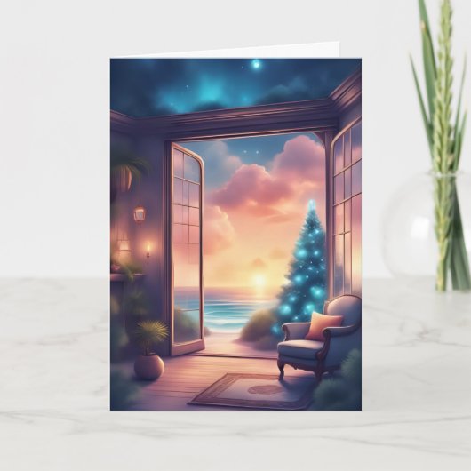 Kerstzonsondergang bij het Zee Kaart (Voorkant)