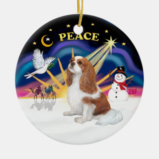 Kerstzonsondergang - Blenheim Cavalier (V) Keramisch Ornament (Voorkant)