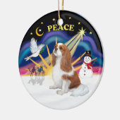 Kerstzonsondergang - Blenheim Cavalier (V) Keramisch Ornament (Links)