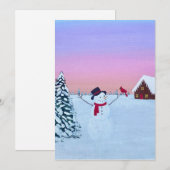 Kerstzonsondergang Feestdagenkaart (Voorkant / Achterkant)