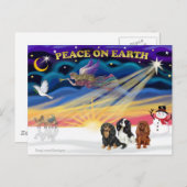 Kerstzonsopgang - Cavalier King Charles (drie) Briefkaart (Voorkant / Achterkant)