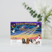 Kerstzonsopgang - Cavalier Kings Charles (5) Feestdagenkaart (Staand voorkant)