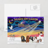 Kerstzonsopgang - Cavalier Kings Charles (5) Feestdagenkaart (Voorkant / Achterkant)