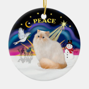 Kerstzonsopgang - Himalaya Cat (Flame Point) Keramisch Ornament