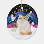 Kerstzonsopgang - Himalaya Cat (Flame Point) Keramisch Ornament (Links)