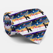 Kerstzonsopgang - Schnauzer (Zwarte Reus) Stropdas (Opgerold)