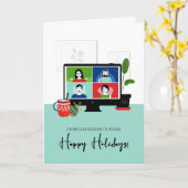 Kerstzoom vanaf ons scherm tot uw feestdag kaart (Gele Bloem)