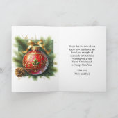 Kerstzoon & echtgenote kerstgroet  feestdagen kaart (Binnen)