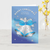 Kerstzoon en familie Silver en Blue Bells Kaart (Gele Bloem)