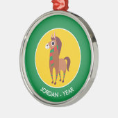Kerstzora de paarden metalen ornament (Links)