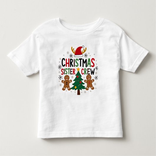 Kerstzuster Crew Festieve Gemberkoekvrienden  Kinder Shirts (Voorkant)