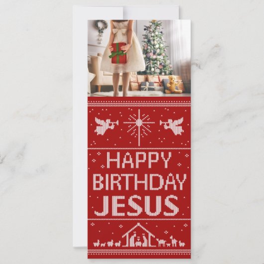 Kerstzuster Happy Birthday Jezus Religieus Feestdagenkaart (Voorkant)