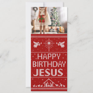 Kerstzuster Happy Birthday Jezus Religieus Feestdagenkaart