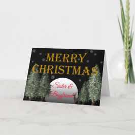 KerstzusterBoyfriend Maneschijn Herten Traditionee Feestdagen Kaart