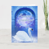 kerstzwaan feestdagen kaart (Voorkant)