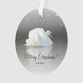 Kerstzwaan op het Snowy Lake Ornament (voorkant)
