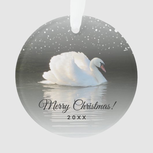 Kerstzwaan op het Snowy Lake Ornament (voorkant)
