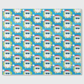 kerstzwanenstrand betrapt kerstkerstkerstkerstkers cadeaupapier (Vlak)