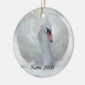 Kerstzwanenversiering - Jouw naam past zich aan Keramisch Ornament (Links)