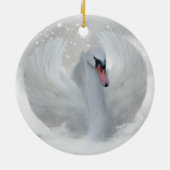 Kerstzwanenversiering - Jouw naam past zich aan Keramisch Ornament (Achterkant)