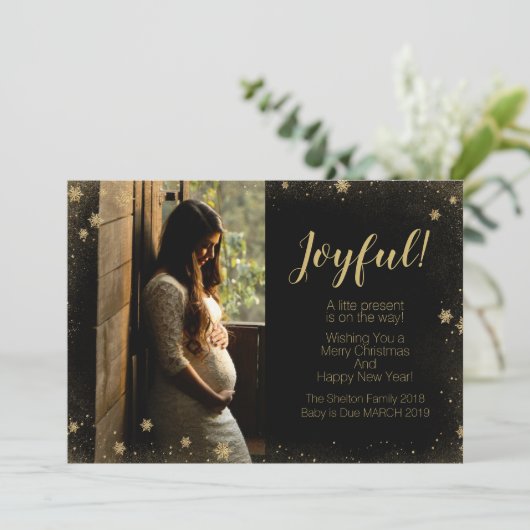 Kerstzwangere fotografie (Staand voorkant)