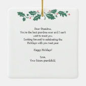 Kerstzwangerschap Aankondiging Baby Scan Grandma Keramisch Ornament (Achterkant)