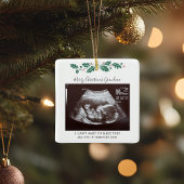Kerstzwangerschap Aankondiging Baby Scan Grandma Keramisch Ornament