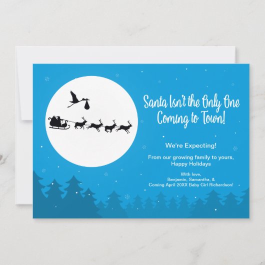 Kerstzwangerschap Aankondiging foto van de stad (Voorkant)