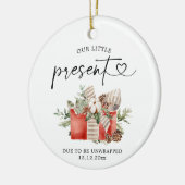 Kerstzwangerschap Aankondiging voor anamnement Keramisch Ornament (Links)