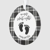 Kerstzwangerschap Aankondiging zwart, geplakt Ornament (voorkant)