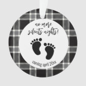 Kerstzwangerschap Aankondiging zwart, geplakt Ornament (voorkant)