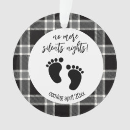 Kerstzwangerschap Aankondiging zwart, geplakt Ornament