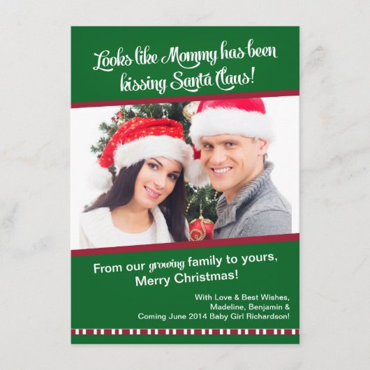 Kerstzwangerschap Foto koninklijke kaart - mammie (Voorkant)