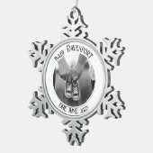 Kerstzwangerschap Foto Tin Sneeuwvlok Ornament (Rechts)