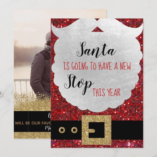 Kerstzwangerschaps- en kerstkaartje Sinterklaas Feestdagenkaart (Voorkant / Achterkant)