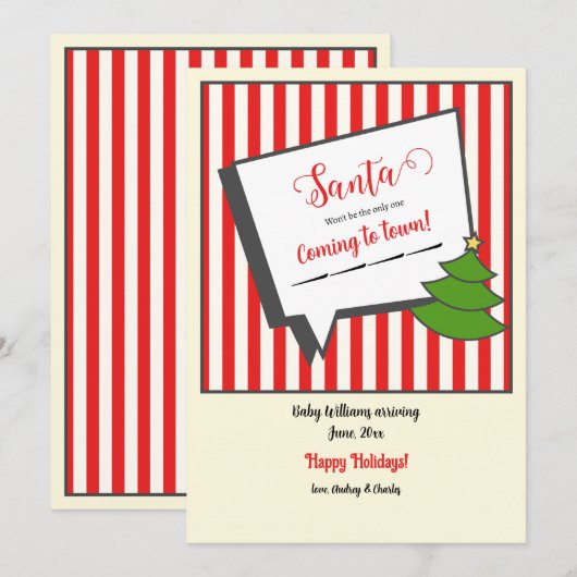 Kerstzwangerschapsaankondiging Aankondiging (Voorkant / Achterkant)