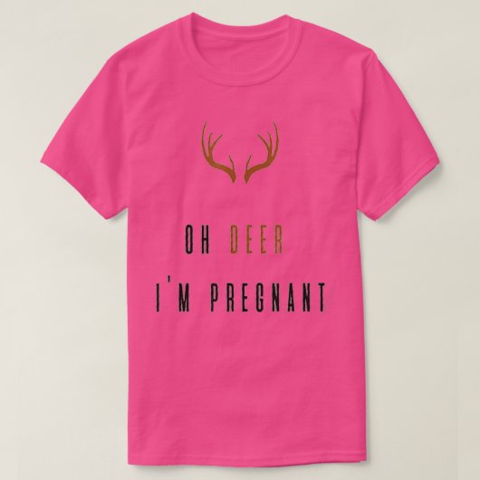 Kerstzwangerschapsaankondiging Oh Deer Im Pregna T-shirt (Design voorkant)