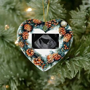 Kerstzwangerschapsecho  Baby op komst Keramisch Ornament