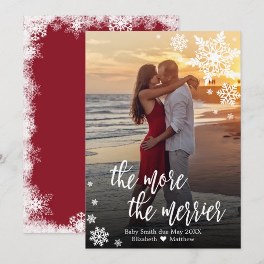 Kerstzwangerschapskaarten Kaart (Voorkant / Achterkant)