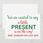 Kerstzwangerschapsuitkondiging onthullen feestdagenkaart (Voorkant / Achterkant)