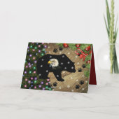 Kerstzwart Beer Bald Eagle Spirit Wilderness Feestdagen Kaart (Achterkant)