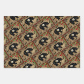 Kerstzwart Beer Bald Eagle Wilderness  Inpakpapier Vel (Voorkant 3)