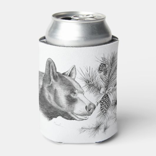 Kerstzwart Beer Blikjeskoeler (Blikje Voorkant)