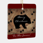 Kerstzwart Beer en Beren poten Keramisch Ornament (Rechts)