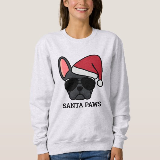Kerstzwart Bulldog Sweatshirt (Voorkant)