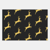 Kerstzwart en gouden patroon inpakpapier vel (Voorkant 3)