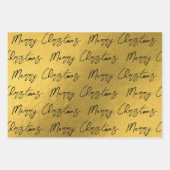 Kerstzwart en gouden patroon inpakpapier vel (Voorkant)